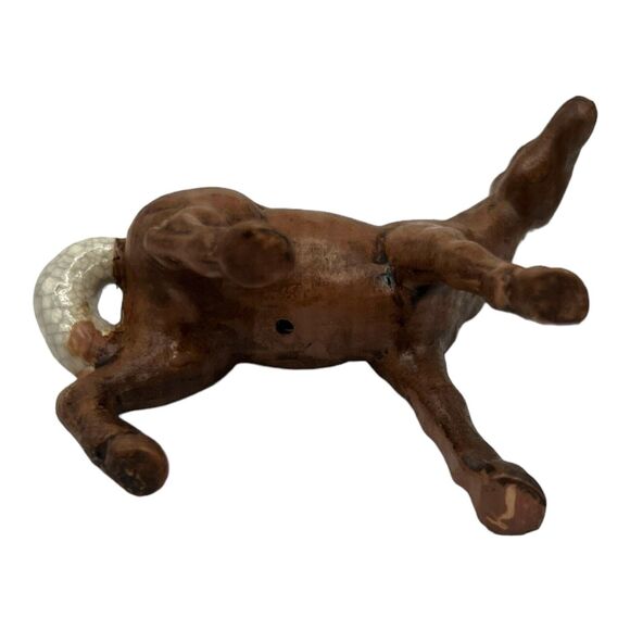 VTG Treasure Craft Ceramic Horse Colt Figurine Crackle Glaze Brown Primitive - Picture 7 of 12